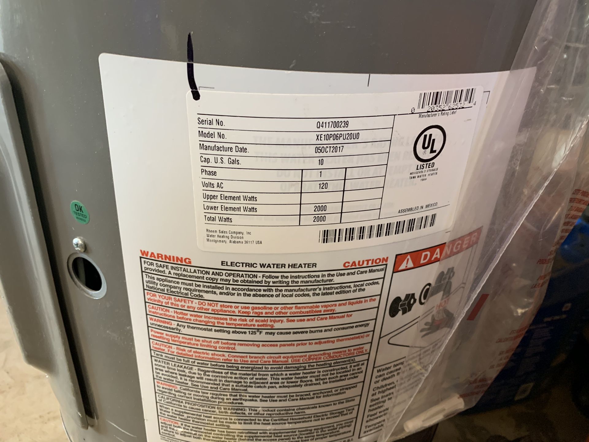 10 Gallon Water Heater