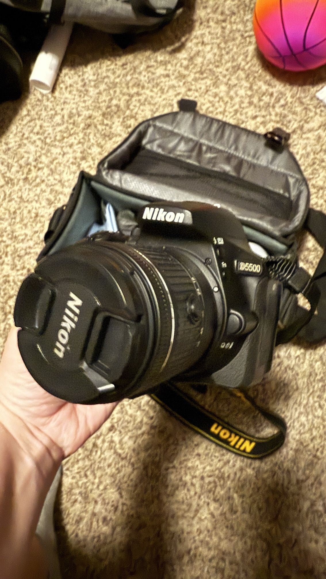 Nikon D5500 2 Lenses, 2 Batteries, Bag, Strap