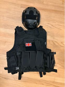 Airsoft vest and helmet