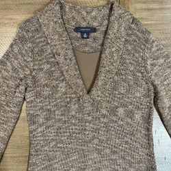 Jones Wear Mocha Brown Mock 2 Piece Sweater Stretchy Acrylic Blend Size M Casual