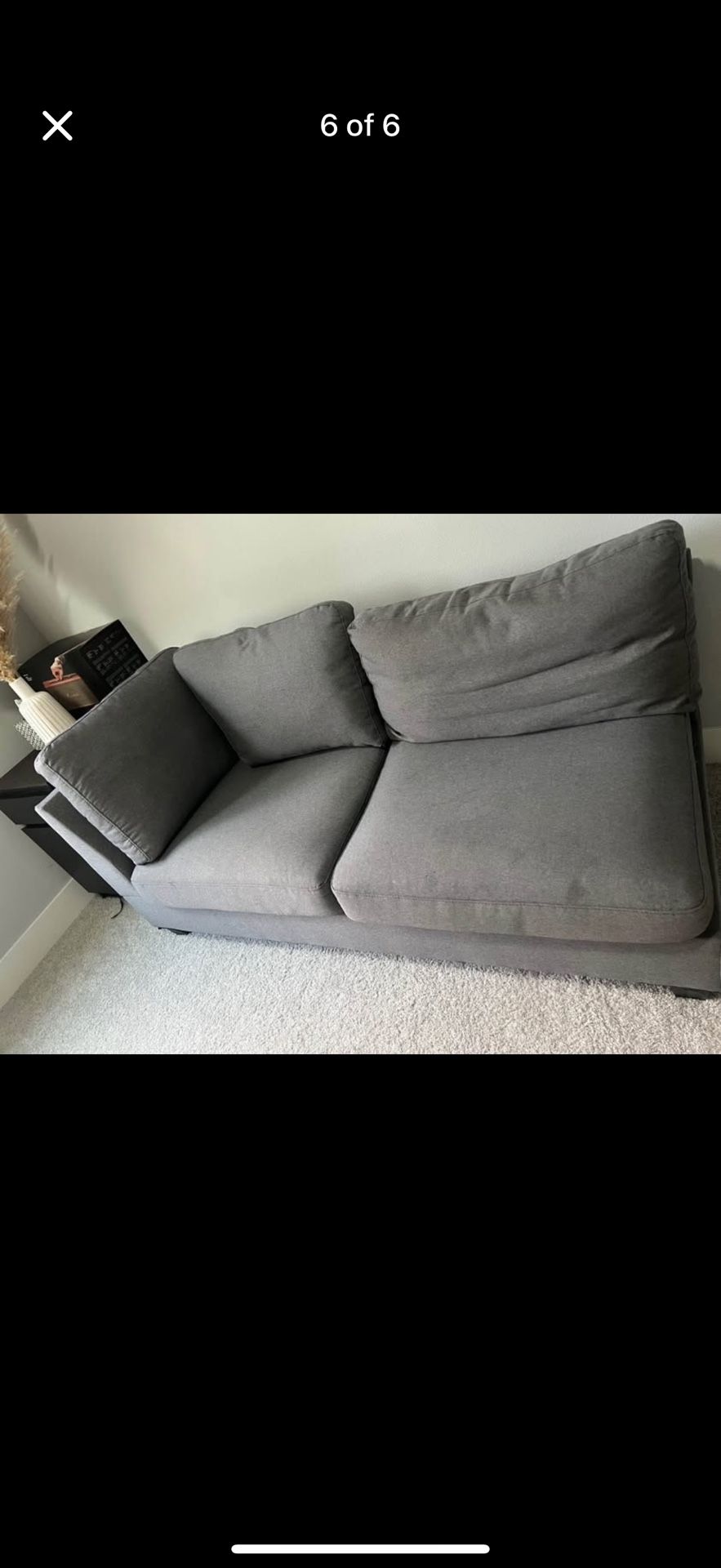 3- piece upholstered Sectional Grey Sofa