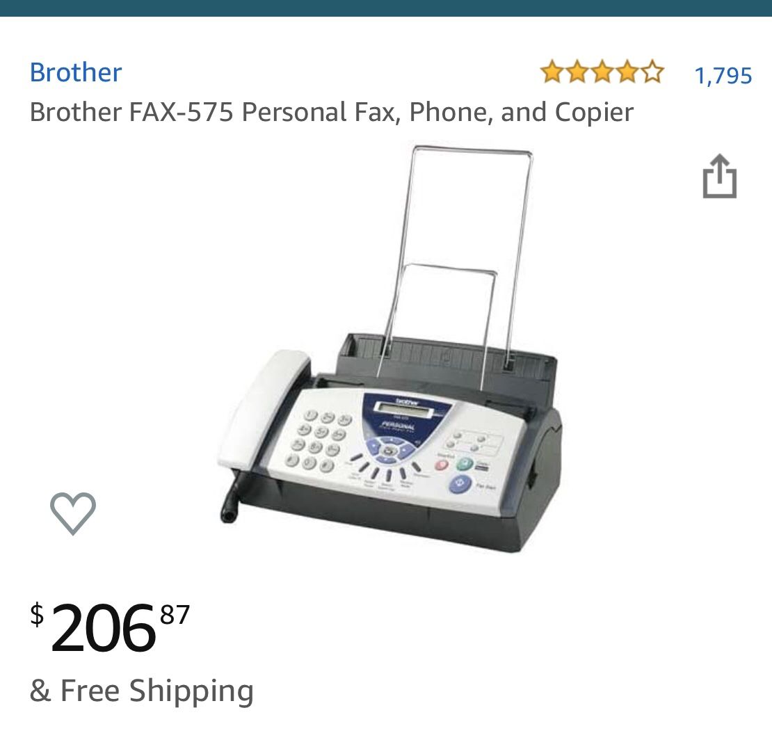 Brother Fax -575 Personal Fax, Phone & Copier