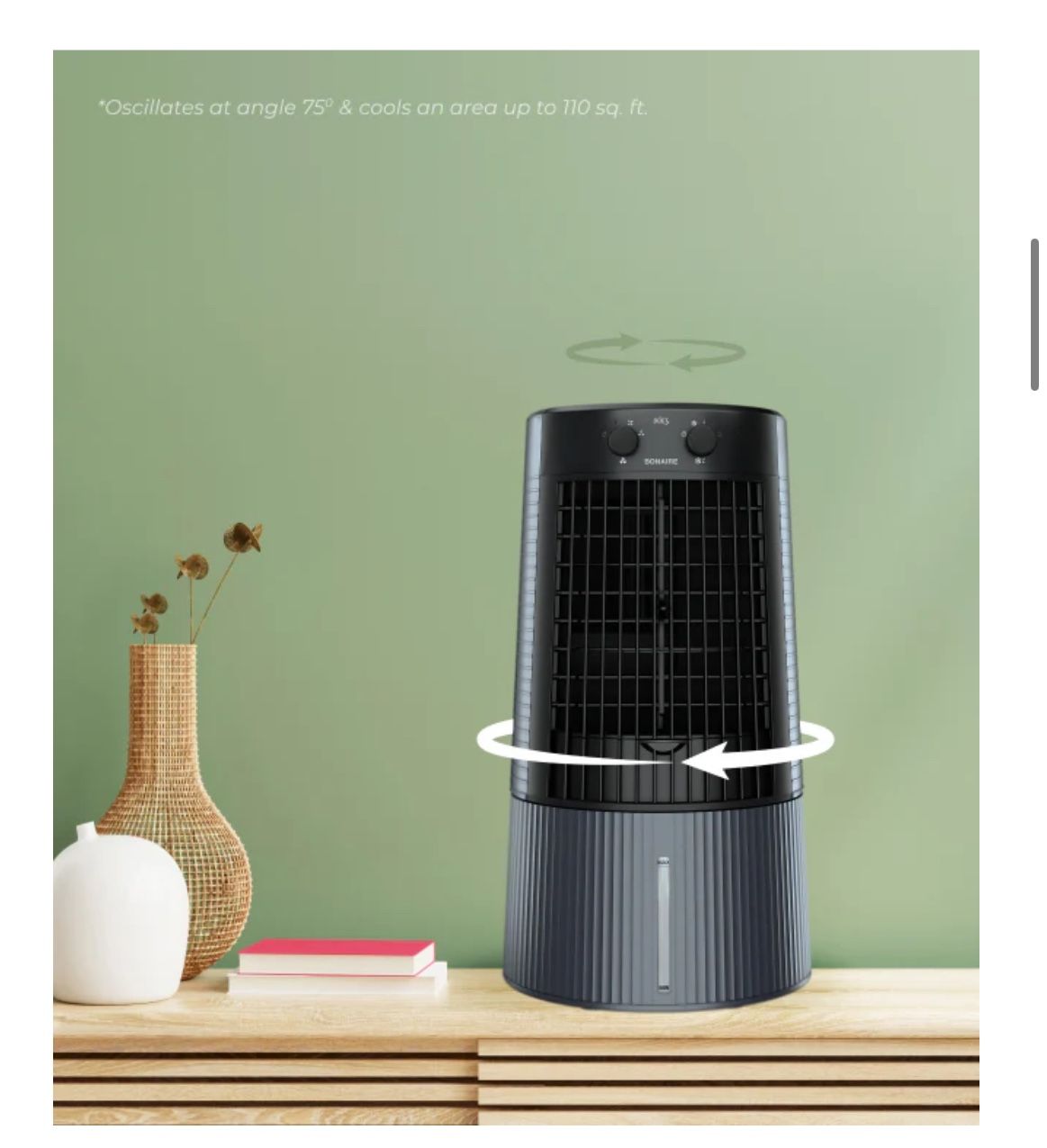 Portable Bonaire Durango Duet Spot Oscillating Personal Evaporative Air Cooler & Fan