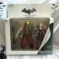 Batman Arkham City Mr Hammer and Harley Quinn Action Figure Set 