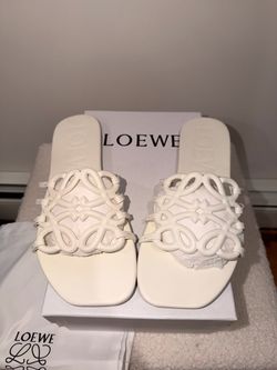 Luxury Petal Anagram Leather Slides