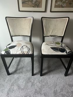 2 older reupholstered chairs
