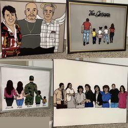 Glass Paintings Family, Friends, Pets, Anime & Cartoon Portraits Available LOCATED IN COVINA