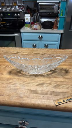 Antique 16 inch cut crystal celery dish