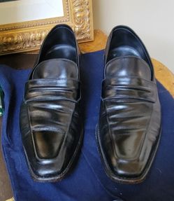 Ermenegildo Zegna Couture XXX Men's Black Leather Slip-on Loafers Handmade 11 D