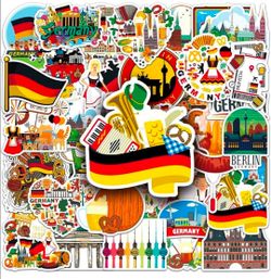 Funwing 50 Pcs Germany Stickers