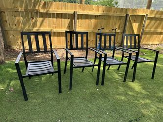 19 Black Metal Patio Chairs $20 each