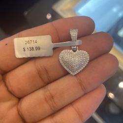 Mossinite Heart Charm