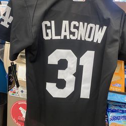 Youth MLB Tyler Glasnow #31 Black Los Angeles Dodgers Jersey Size Small