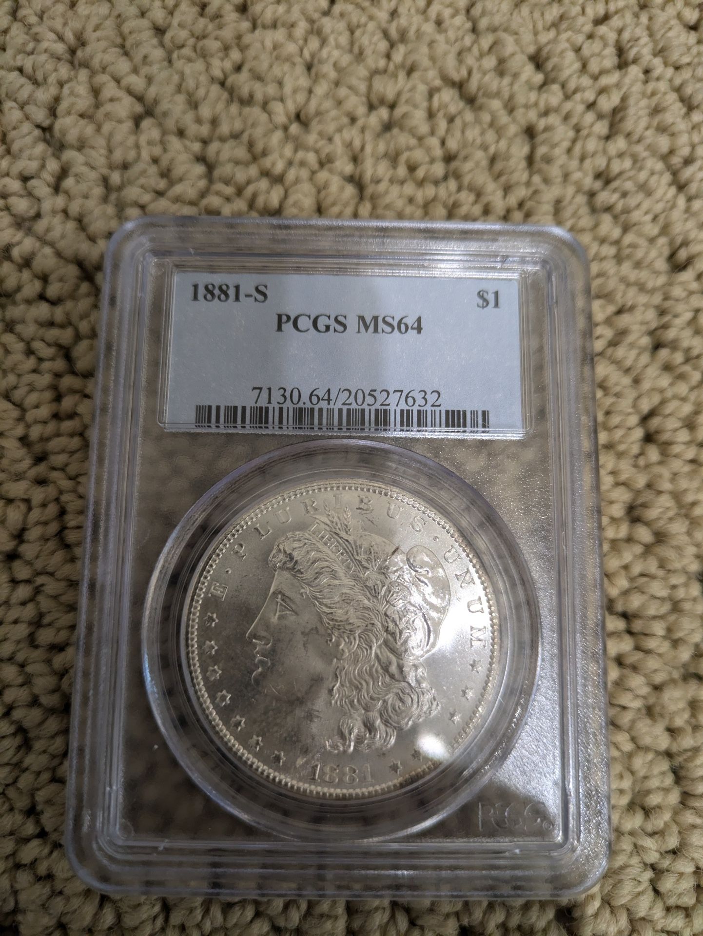 1881-S Morgan Silver Dollar $1 PCGS MS64