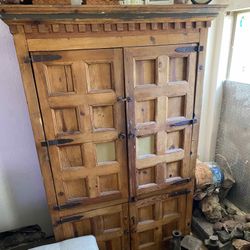 Rustic Solid Wood Armoir  24” yuDeep 47”W  78”H