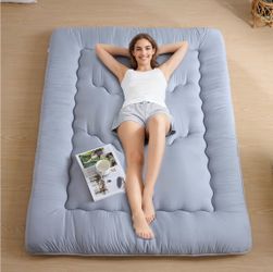 Gray Quilted Japanese Floor Futon Mattress