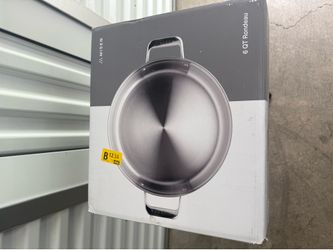 Brand new Misen 6-Quart 5-Ply Stainless Steel Rondeau with matching lid