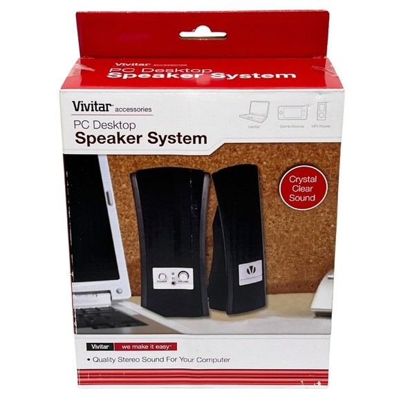 Vivitar PC Desktop Speaker System for PC, DVD & MP3 Audio Black RETAIL $69