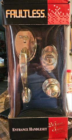 Colonial Polished Brass Door Handleset and Ball Knob Trim
