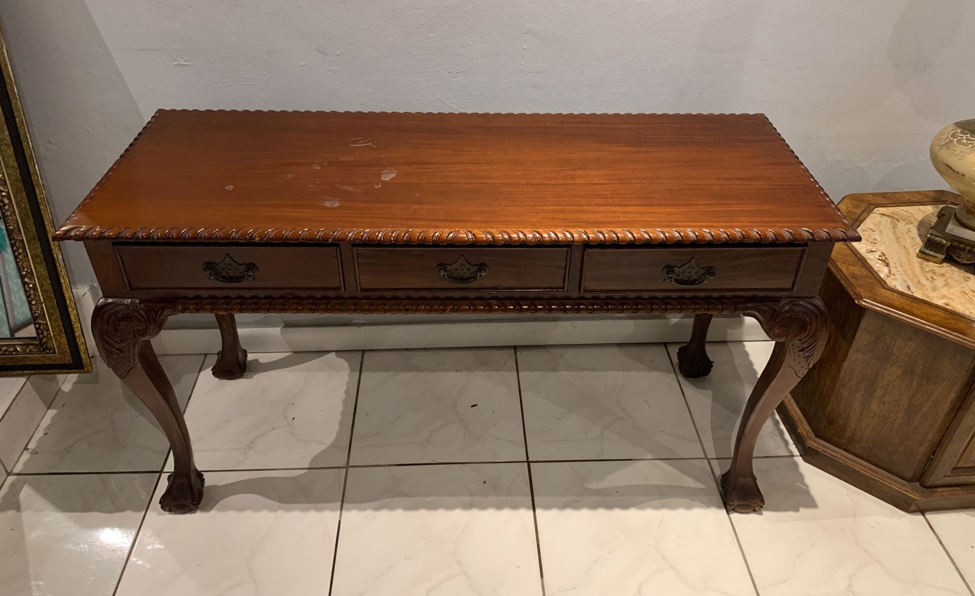 1 Vintage Wood Table w/ 3 Drawer Storage Organizer [Price Negotiable] 