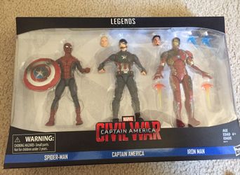 Marvel Legends Civil War 3 pack Spider-Man, Captain America & Iron Man New Sealed MOC
