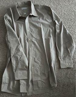 Men's Pierre Cardin Beige Long-Sleeve Dress Shirt - Size 16 34/35