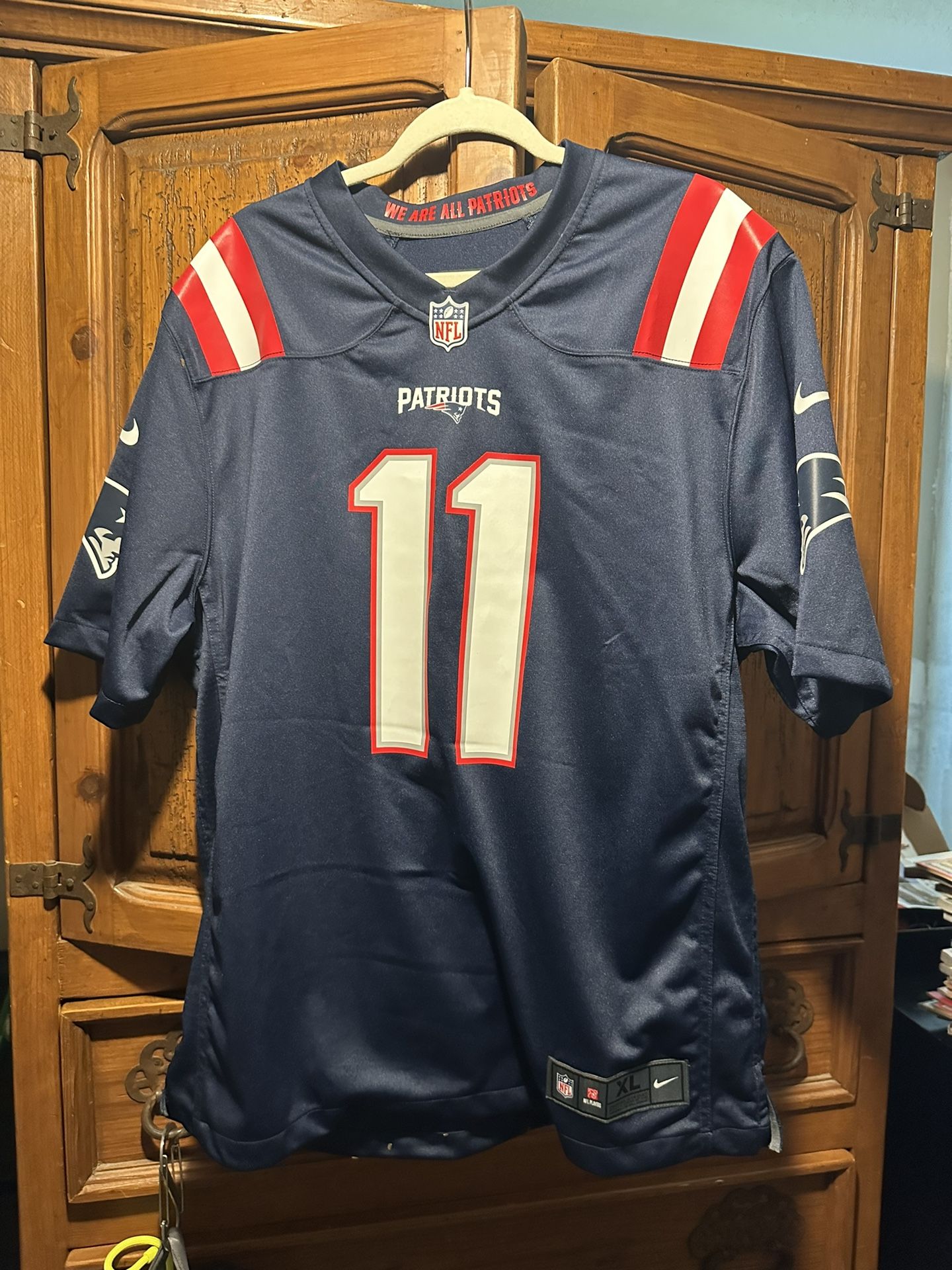 Julian Edelman On Field Color Rush We Are All Patriots Jersey