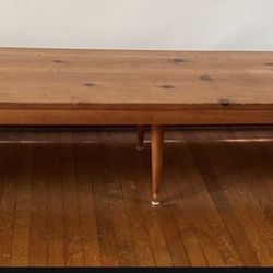 Mid Century Modern Style Pine Long Coffee Table - 94” 