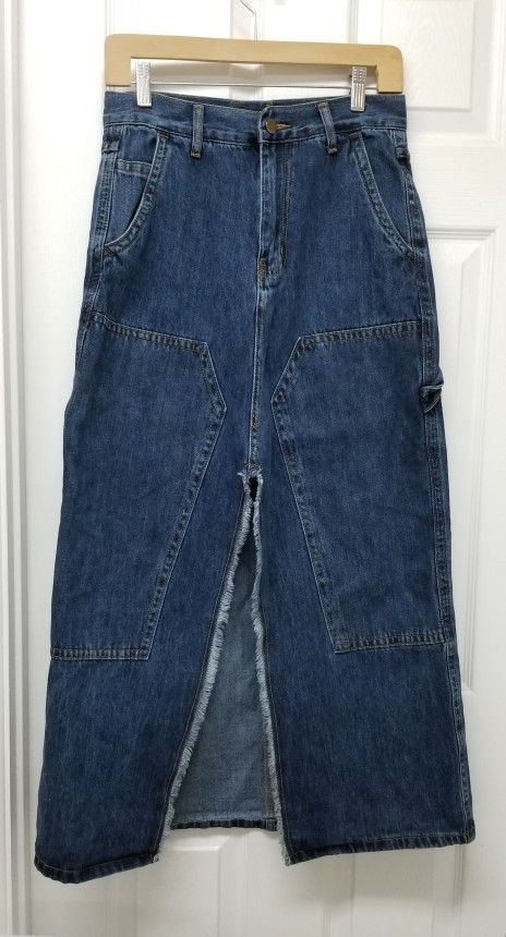 Long Denim Maxi Skirt M
