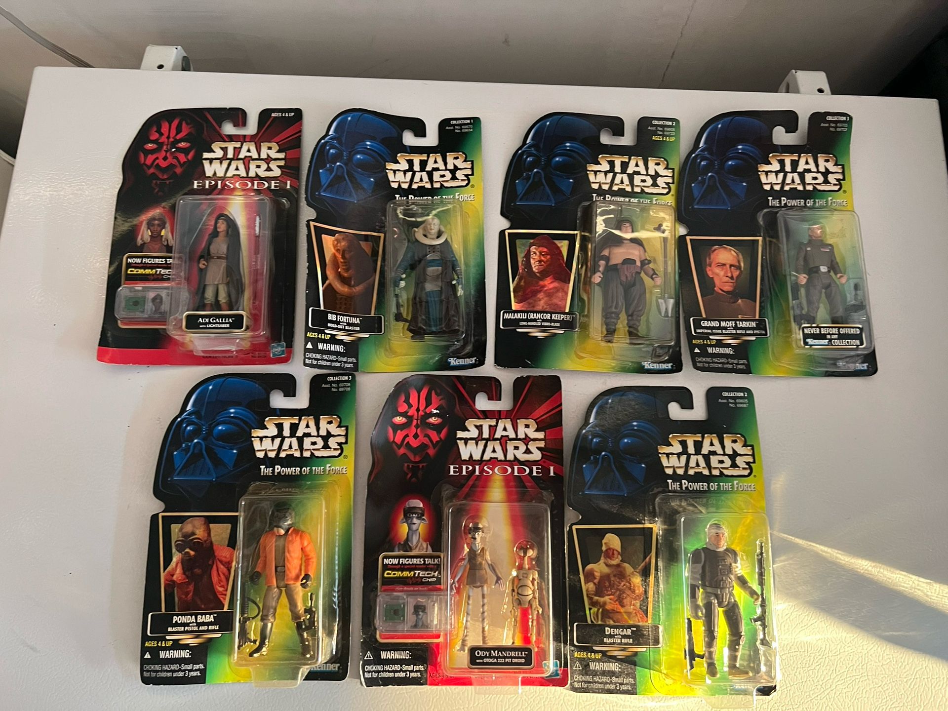 1996 Kenner Star Wars 7 Figures Lot Grand Moff Tarkin POTF- Malakili Adi Gallia