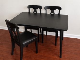 Black Dining Table with 4 Chairs – Good Condition