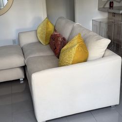 Cream Couch W/ Ottoman