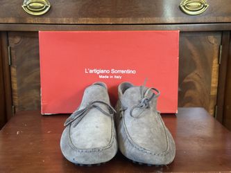 L’Artigiano Sorrentino Grey Suede Driving Loafers 