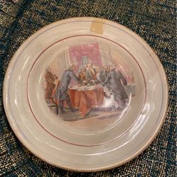 Antique Small Plate Declaration Of Independence 