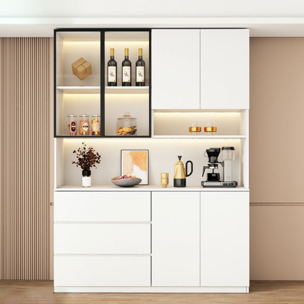 NEW Modern White Wood Credenza/ Side board From LITFAD