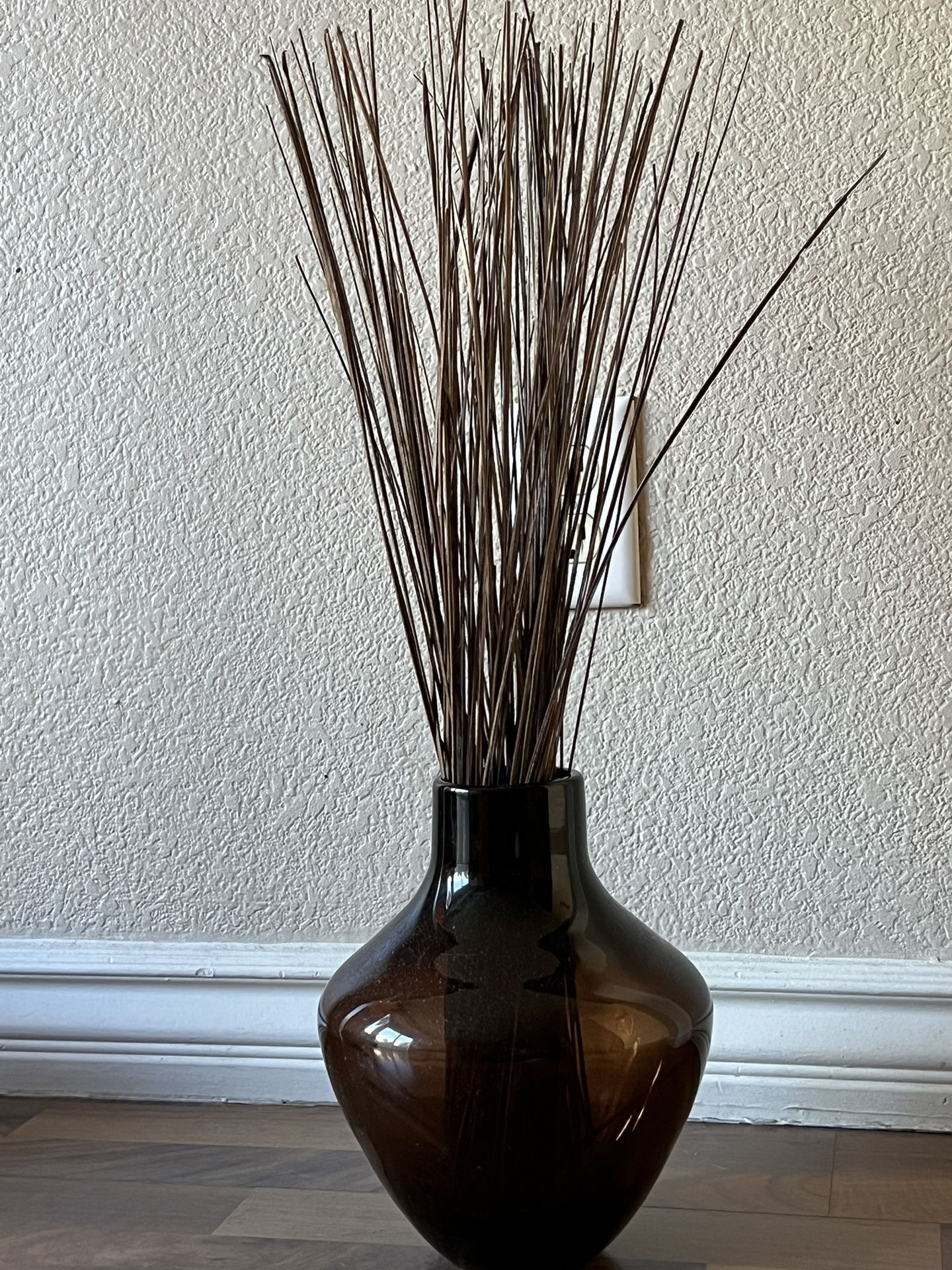 Glass Vase With Decorative Stems