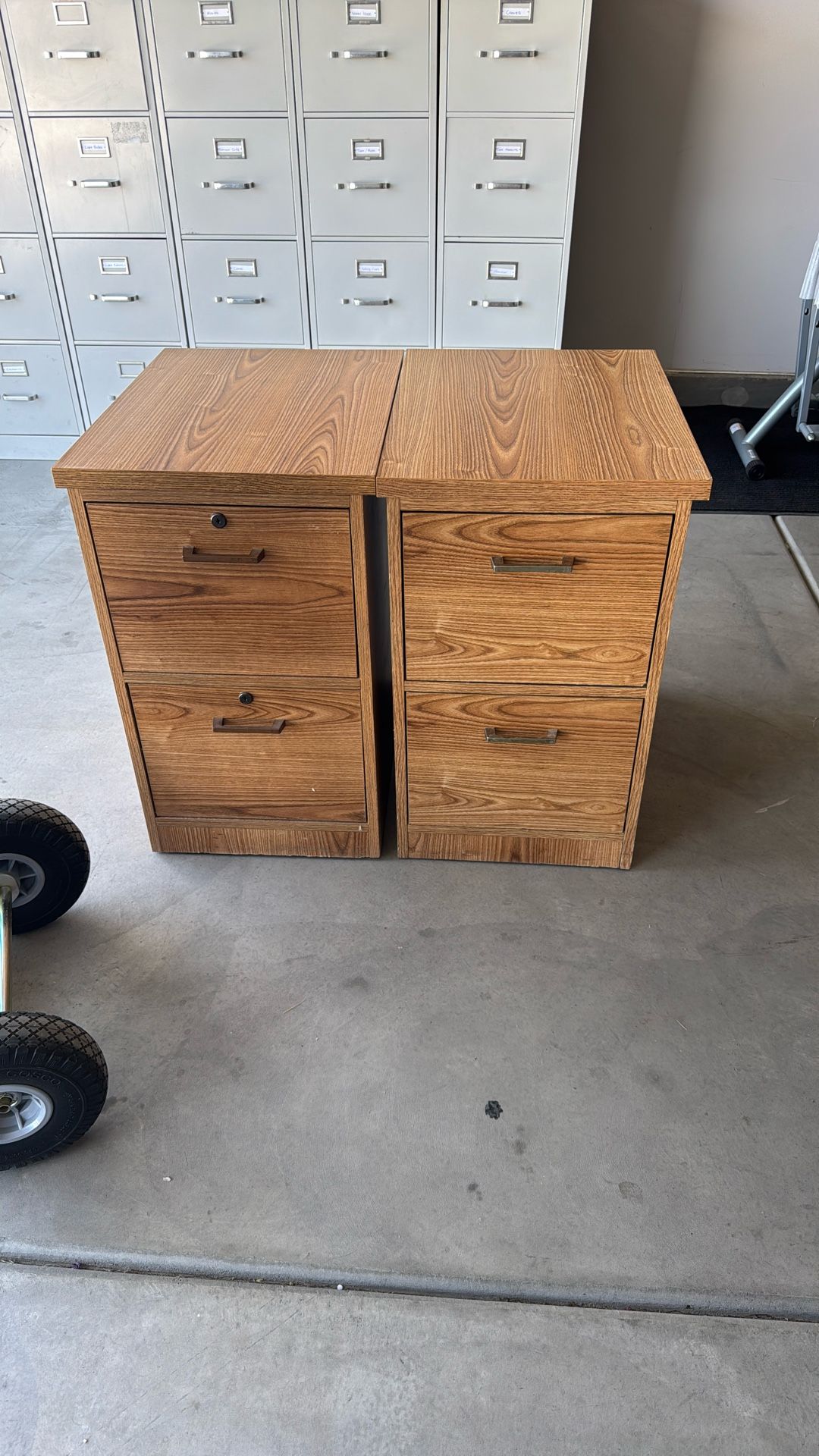 2 Wooden File Cabinets