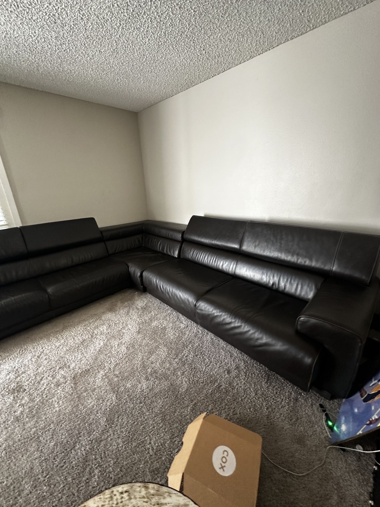 Pickup Only Italian Leather Sectional Couch 