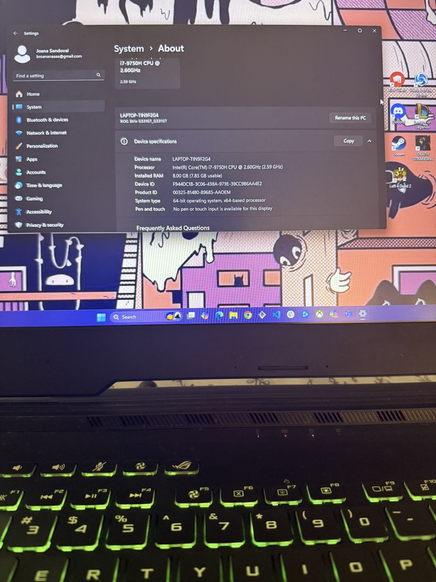 ASUS ROG Strix G531GT 15” Laptop 