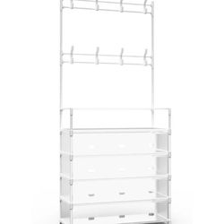 5-Tier Freestanding Entryway Organizer – Coat Rack