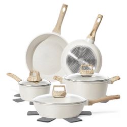 12 Piece White Granite Pan Set