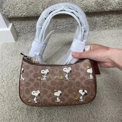 Coach X Peanuts Teri Shoulder Bag In Signature Canvas With Snoopy Print