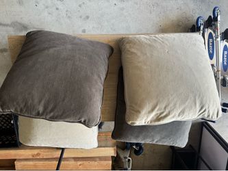 Throw pillows good condition gray and tan 18” square