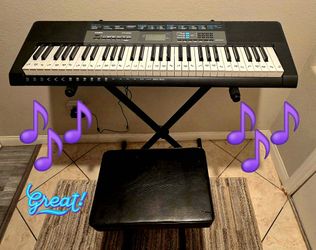 Casio CTK-2550 61-Key Keyboard Bundle + Stand + Bench + Pedal + Alfred Book (Box Included)