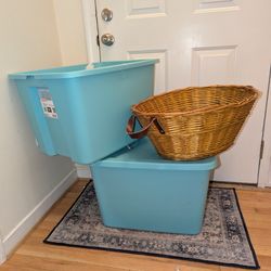 (2) Totes and (1) Large Basket 