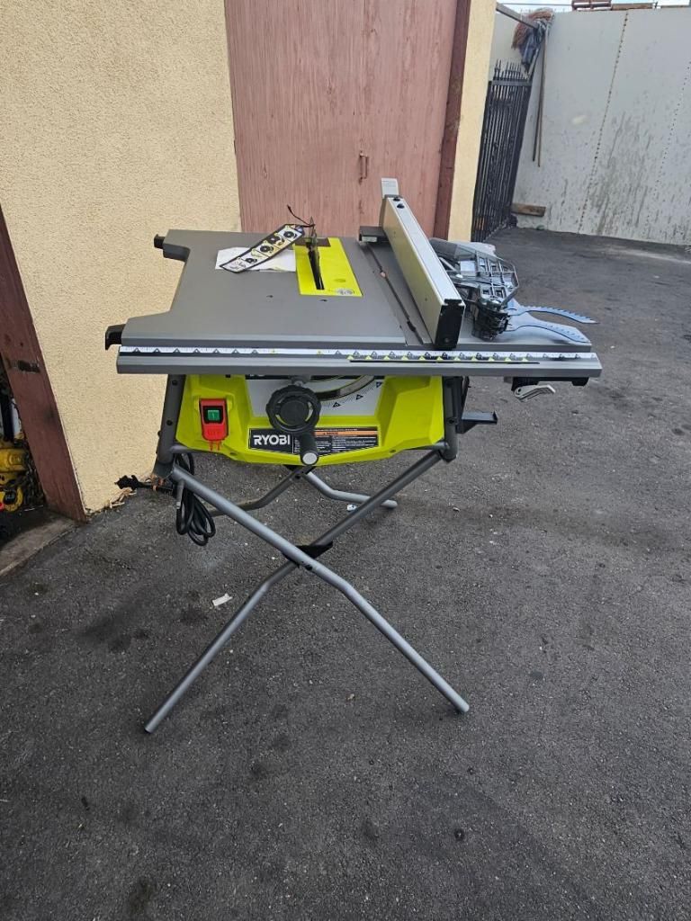 RYOBI 15 Amp 10 in. Compact Portable Corded Jobsite Table Saw with Folding Stand