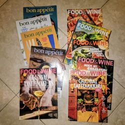  Food & Wine + Bon Appétit Magazines - 2024/2025 Issues  Global Tastemakers Travel Recipes  11 All For $8