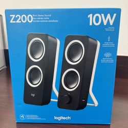 Logitech Z200 Computer Speakers – 10W Stereo Sound (Black) NEW