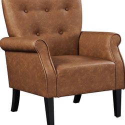 Modern Armchair, Mid Century PU Leather