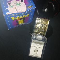 1st 1999 Limited Edition Nintendo Jigglypuff 23k Gold Pokemon Card ✨️ 